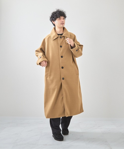 VIBGYOR(ヴィブジョー)の「フェイクメルトンルーズステンコート(CN)(ステンカラーコート・メンズ・ベージュ/チャコールグレー/ブラック・X-LARGE/LARGE/MEDIUM)」の14枚目の写真