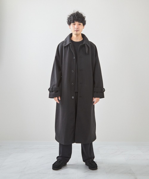 VIBGYOR(ヴィブジョー)の「フェイクメルトンルーズステンコート(CN)(ステンカラーコート・メンズ・ベージュ/チャコールグレー/ブラック・X-LARGE/LARGE/MEDIUM)」の8枚目の写真