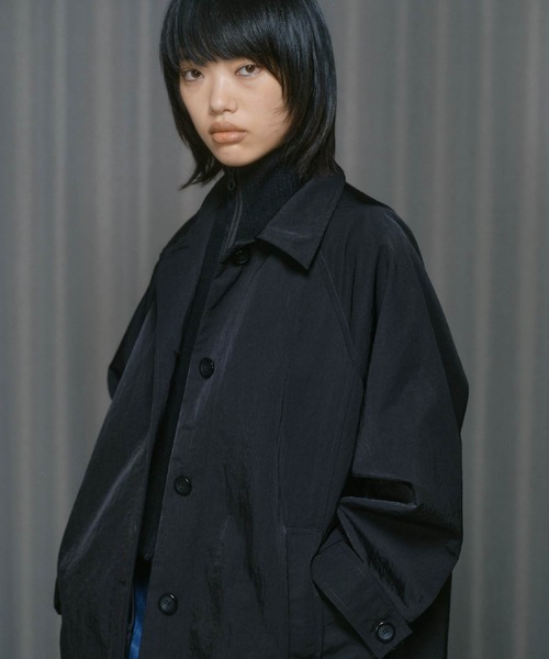 THINGS THAT MATTER(シングス ザット マター)の「HEAVY NYLON LONG COAT / ヘビーナイロン ロング コート(ナイロンジャケット・レディース・ブラック・FREE)」の5枚目の写真