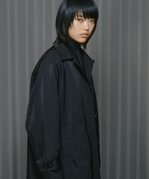 THINGS THAT MATTER(シングス ザット マター)の「HEAVY NYLON LONG COAT / ヘビーナイロン ロング コート(ナイロンジャケット・レディース・ブラック・FREE)」の6枚目の写真