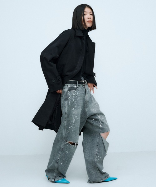 THINGS THAT MATTER(シングス ザット マター)の「HEAVY NYLON LONG COAT / ヘビーナイロン ロング コート(ナイロンジャケット・レディース・ブラック・FREE)」の14枚目の写真
