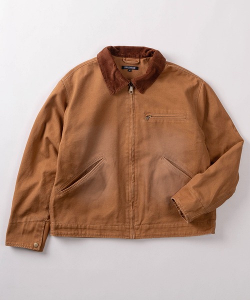 SlashDate(スラッシュデイト)の「【82】ウォッシュ加工 襟コーデュロイ ヴィンテージ ダックブルゾン(ブルゾン・メンズ・チャコールグレー/ブルー/ブラック/キャメル・M/L)」の4枚目の写真