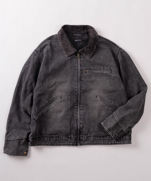 SlashDate(スラッシュデイト)の「【82】ウォッシュ加工 襟コーデュロイ ヴィンテージ ダックブルゾン(ブルゾン・メンズ・チャコールグレー/ブルー/ブラック/キャメル・M/L)」の1枚目の写真