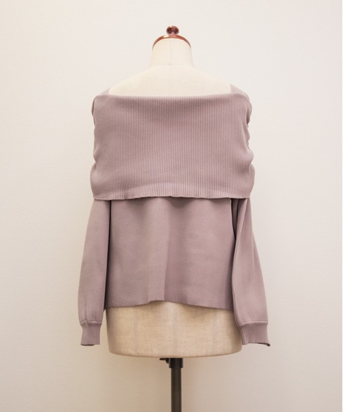 CLETTE(クレット)の「CLETTEオリジナルフロントボタンオフショル風長袖ニット(ニット/セーター・レディース・ピンク/ブラウン/チャコールグレー・LL/3L/4L)」の21枚目の写真