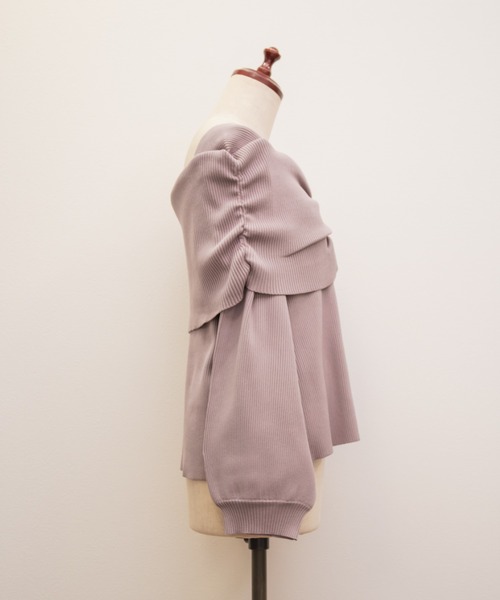 CLETTE(クレット)の「CLETTEオリジナルフロントボタンオフショル風長袖ニット(ニット/セーター・レディース・ピンク/ブラウン/チャコールグレー・LL/3L/4L)」の20枚目の写真
