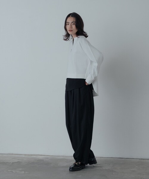 GALLEST（ギャレスト）の「フォルムダンボールトップス（Tシャツ/カットソー・レディース・ホワイト/ブラウン系/ダークグレー・38）」の6枚目の写真
