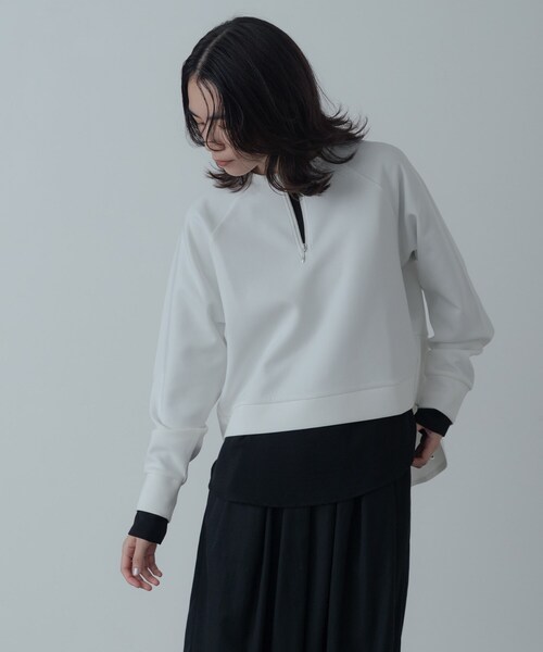 GALLEST（ギャレスト）の「フォルムダンボールトップス（Tシャツ/カットソー・レディース・ホワイト/ブラウン系/ダークグレー・38）」の9枚目の写真