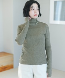 THREE FIFTY STANDARD やさしい肌ざわりのシルク混カットソータートル