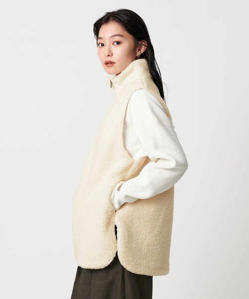 れ*ん様 ☆2024未使用UNITED ARROWS人気ボアショートベスト ボア ショートベスト