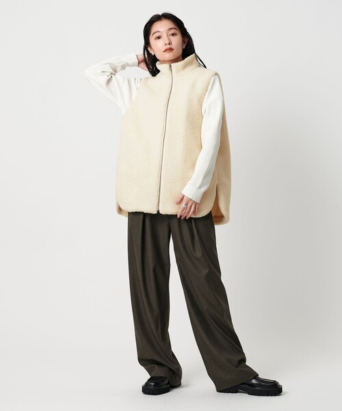 MARW UNITED ARROWS(マルゥ ユナイテッドアローズ)の「<MARW UNITED ARROWS>ボア ジップ ベスト(ベスト・レディース・オフホワイト/ブラック・FREE)」の7枚目の写真