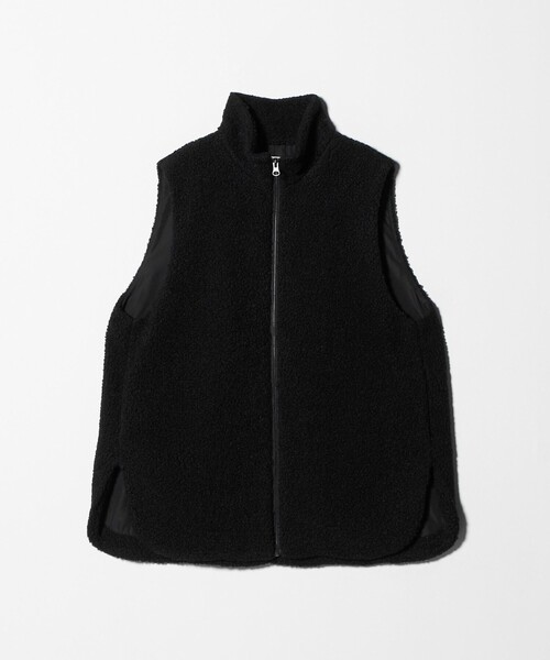 ユナイテッドアローズ UNITED ARROWS 黒　ブラック ボアベスト MARW UNITED ARROWS＞ボア ジップ ベスト（ベスト）｜MARW UNITED