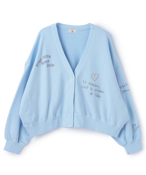 pom ponette junior（ポンポネットジュニア）の「【AMI】らくがき刺しゅうウラケカーディガン（カーディガン/ボレロ・キッズ・グレー/ライトブルー・L:160cm/M:150cm）」の15枚目の写真