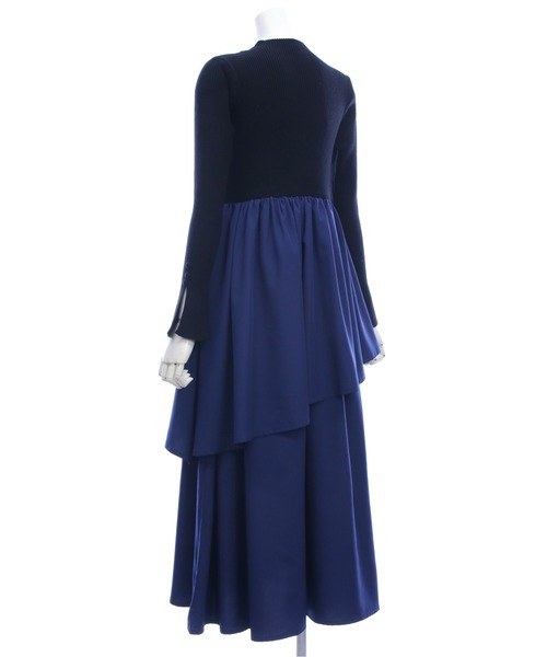 CLEAR BASIC（クリアベーシック）の「ランダムスカートドッキングニットワンピース[大人 フェミニン 上品]≪AW新作≫（ワンピース・レディース・キャメル/ネイビー・F）」の9枚目の写真