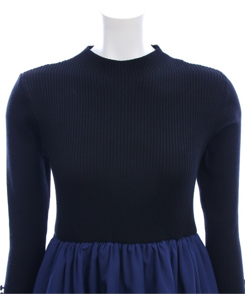 CLEAR BASIC（クリアベーシック）の「ランダムスカートドッキングニットワンピース[大人 フェミニン 上品]≪AW新作≫（ワンピース・レディース・キャメル/ネイビー・F）」の11枚目の写真