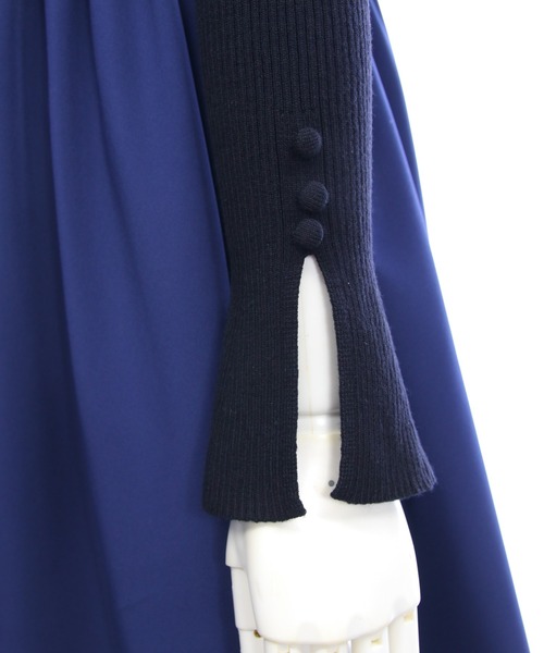 CLEAR BASIC（クリアベーシック）の「ランダムスカートドッキングニットワンピース[大人 フェミニン 上品]≪AW新作≫（ワンピース・レディース・キャメル/ネイビー・F）」の12枚目の写真