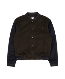 TCM mini logo varsity jacket (brown/navy)