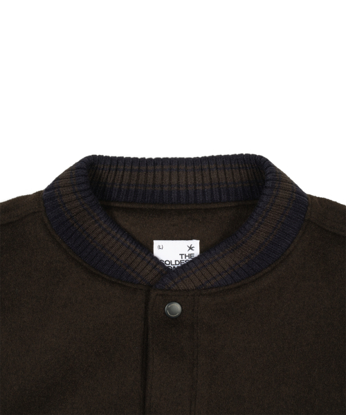 THECOLDESTMOMENT（ザコールデストモーメント）の「TCM mini logo varsity jacket (brown/navy)（ブルゾン・レディース・その他・SMALL/MEDIUM/LARGE）」の4枚目の写真