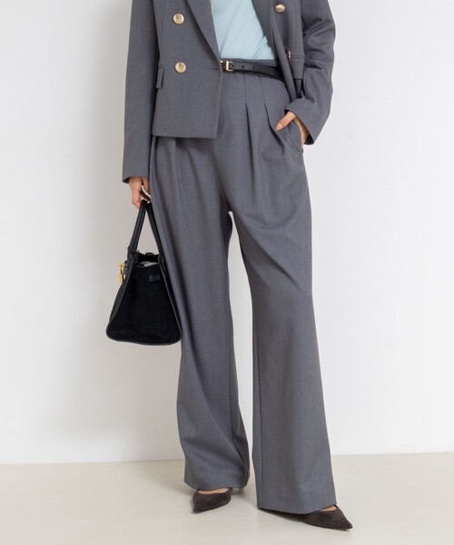 NOLLEY’S Sophi(ノーリーズソフィ)の「《セットアップ対応》ウォッシャブルウール混ツイルハイウエストワイドパンツ(その他パンツ・レディース・キャメル/グレー・34/38/36)」の1枚目の写真