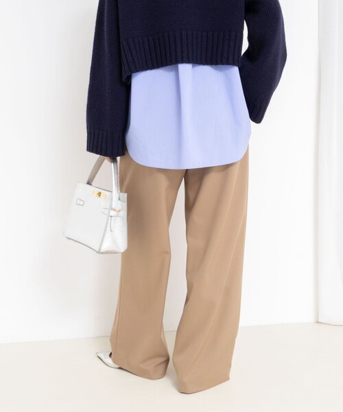 NOLLEY’S Sophi(ノーリーズソフィ)の「《セットアップ対応》ウォッシャブルウール混ツイルハイウエストワイドパンツ(その他パンツ・レディース・キャメル/グレー・34/38/36)」の7枚目の写真