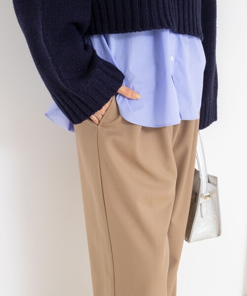 NOLLEY’S Sophi(ノーリーズソフィ)の「《セットアップ対応》ウォッシャブルウール混ツイルハイウエストワイドパンツ(その他パンツ・レディース・キャメル/グレー・34/38/36)」の8枚目の写真