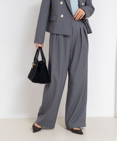 NOLLEY’S Sophi(ノーリーズソフィ)の「《セットアップ対応》ウォッシャブルウール混ツイルハイウエストワイドパンツ(その他パンツ・レディース・キャメル/グレー・34/38/36)」の13枚目の写真