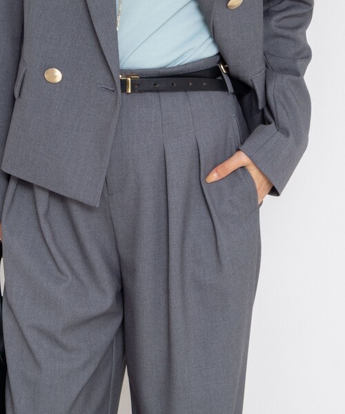 NOLLEY’S Sophi(ノーリーズソフィ)の「《セットアップ対応》ウォッシャブルウール混ツイルハイウエストワイドパンツ(その他パンツ・レディース・キャメル/グレー・34/38/36)」の15枚目の写真