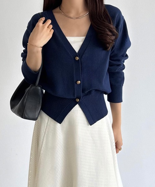 callautia（カラウティア）の「Vネックコットンニットカーディガン（カーディガン/ボレロ・レディース・ブラック/ネイビー/チャコール・MEDIUM/LARGE）」の17枚目の写真
