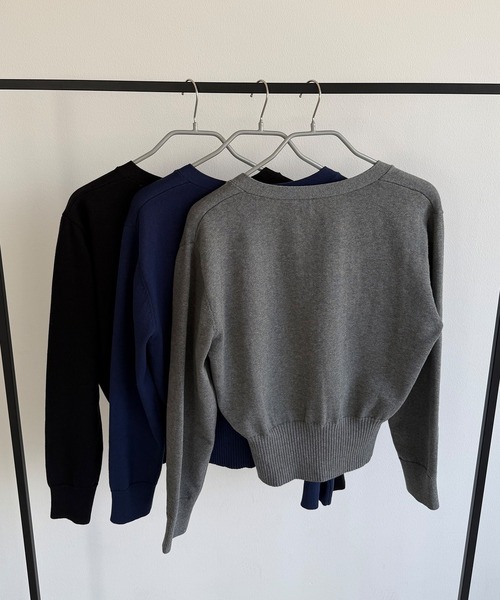 callautia（カラウティア）の「Vネックコットンニットカーディガン（カーディガン/ボレロ・レディース・ブラック/ネイビー/チャコール・MEDIUM/LARGE）」の14枚目の写真