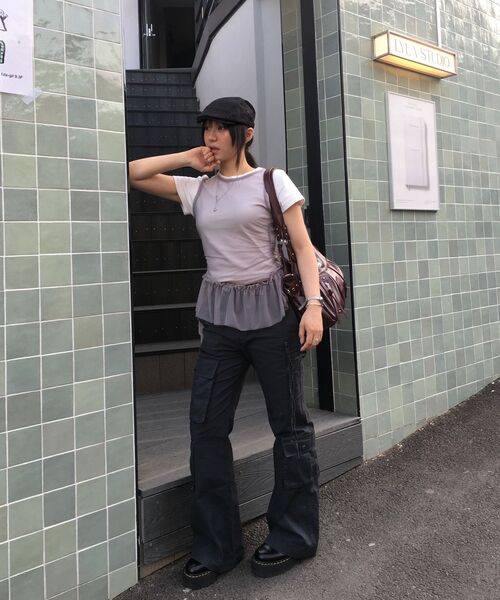 MUSINSA STANDARD WOMAN（ムシンサスタンダードウーマン）の「ウィメンズセミブーツカットユーティリティカーゴパンツ[ダークグレー]（その他パンツ・レディース・その他・30/24/27/28/29/25/26）」の10枚目の写真
