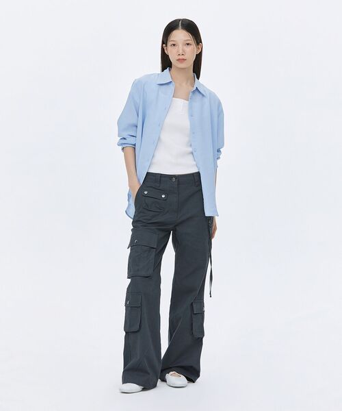MUSINSA STANDARD WOMAN（ムシンサスタンダードウーマン）の「ウィメンズセミブーツカットユーティリティカーゴパンツ[ダークグレー]（その他パンツ・レディース・その他・30/24/27/28/29/25/26）」の17枚目の写真