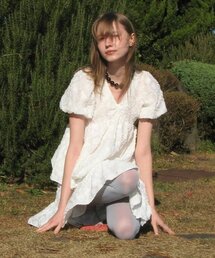 SINOON（シヌーン）の「JACQUARD RIBBON BLOUSE (WHITE)（シャツ/ブラウス）」