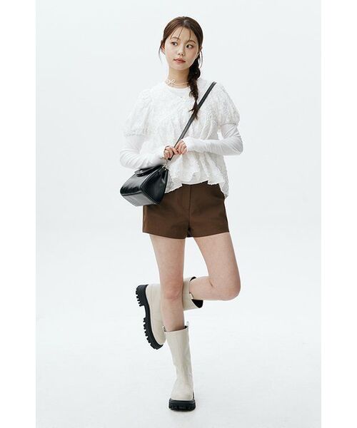 SINOON(シヌーン)の「JACQUARD RIBBON BLOUSE (WHITE)(シャツ/ブラウス・レディース・ホワイト・FREE)」の7枚目の写真