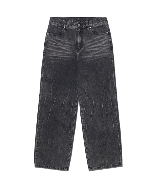 NOMANUAL(NOMANUAL)の「K.T DENIM PANTS - WASHED BLACK(デニムパンツ・レディース・その他・SMALL/MEDIUM/LARGE)」の1枚目の写真