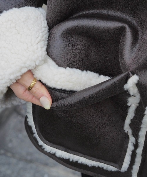 セール】フェイクムートンフライトジャケット（ブルゾン）｜tiptop