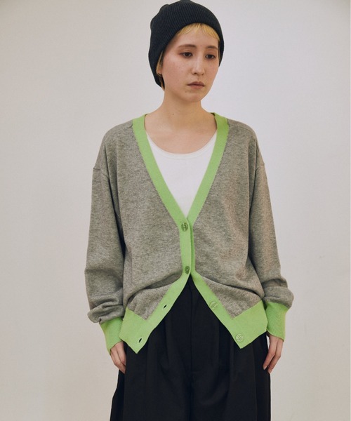 lit(リット)の「Bicolor Knit Cardigan(カーディガン/ボレロ・レディース・ベージュ系その他/ブラック/トップグレー・FREE)」の7枚目の写真