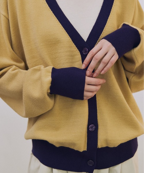 lit(リット)の「Bicolor Knit Cardigan(カーディガン/ボレロ・レディース・ベージュ系その他/ブラック/トップグレー・FREE)」の18枚目の写真
