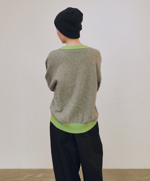 lit(リット)の「Bicolor Knit Cardigan(カーディガン/ボレロ・レディース・ベージュ系その他/ブラック/トップグレー・FREE)」の10枚目の写真