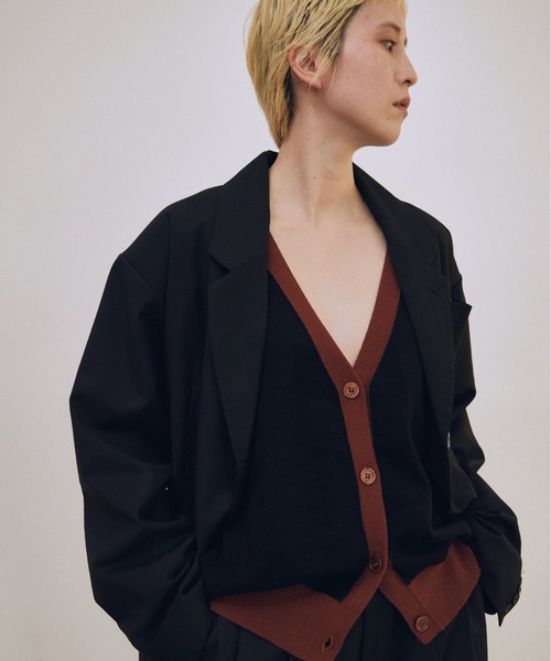 lit(リット)の「Bicolor Knit Cardigan(カーディガン/ボレロ・レディース・ベージュ系その他/ブラック/トップグレー・FREE)」の20枚目の写真