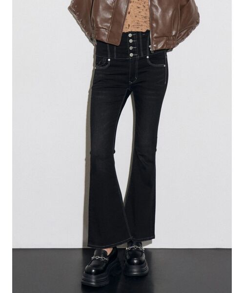 スーパーハイウエストフレアパギンス（デニムパンツ）｜EMODA（エモダ