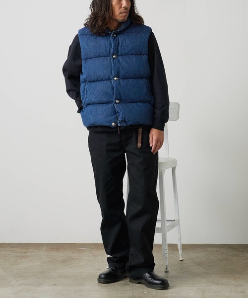 セール】REMI RELIEF/レミレリーフ ナチュラル加工 デニムダウンベスト