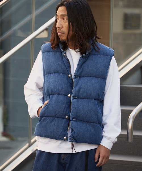 セール】REMI RELIEF/レミレリーフ ナチュラル加工 デニムダウンベスト