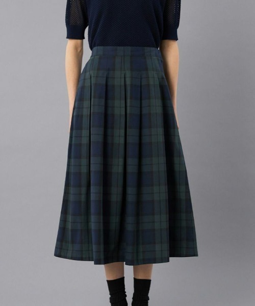BRITISH MADE(ブリティッシュメイド)の「【MACALASTAIR / マカラスター】ソフトプリーツチェックスカート(WOMEN)(スカート・レディース・ブルー系その他/グリーン系その他2/グリーン系その他/ブルー系その他2・36)」の9枚目の写真