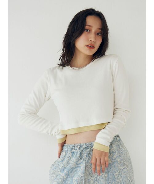 Ungrid(アングリッド)の「フィットショートロングスリーブTee(Tシャツ/カットソー・レディース・ブラック/オフホワイト/ピンク/グリーン・FREE)」の16枚目の写真