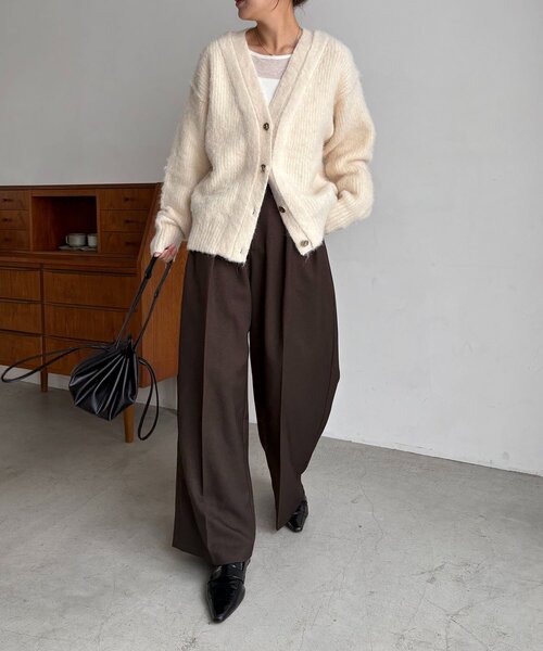 セール】ニュアンスボタンレイヤード風カーディガン（カーディガン