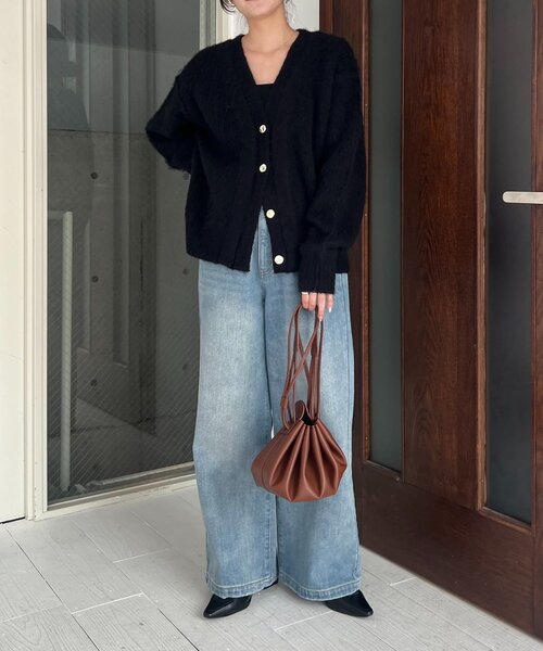 セール】ニュアンスボタンレイヤード風カーディガン（カーディガン