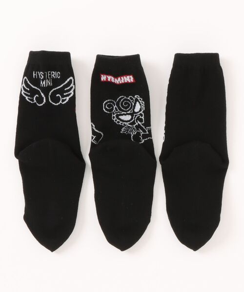 HYSTERIC MINI（ヒステリックミニ）の「ANGEL MINI 3P ソックス（ソックス/靴下・キッズ・ホワイト/ブラック/マルチ・13/16/19/22）」の5枚目の写真