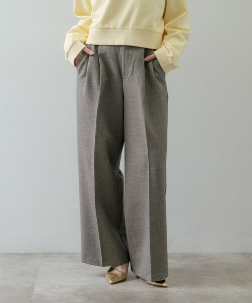 GALLEST（ギャレスト）の「ツイードタックワイドパンツ（その他パンツ・レディース・ダークブラウン系3/ブラック系3/ベージュ系3・36/38/40）」の3枚目の写真