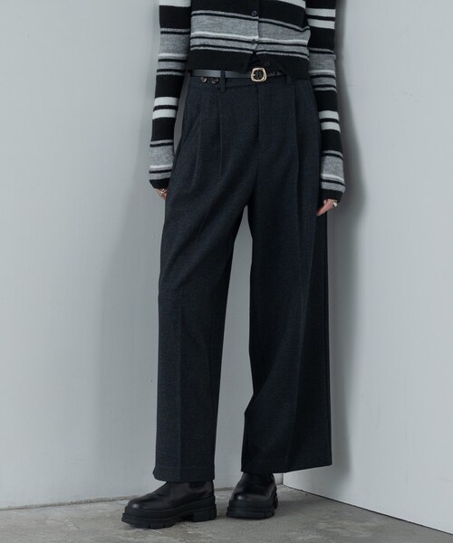 GALLEST（ギャレスト）の「ツイードタックワイドパンツ（その他パンツ・レディース・ブラック系3/ダークブラウン系3・36/38/40）」の5枚目の写真