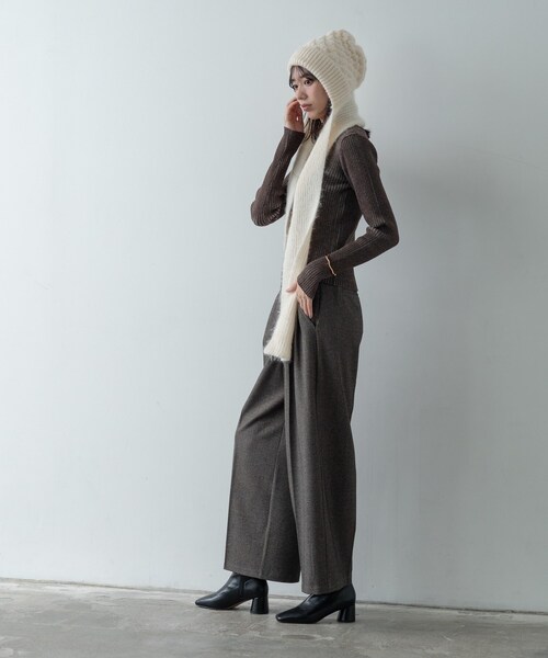 GALLEST（ギャレスト）の「ツイードタックワイドパンツ（その他パンツ・レディース・ブラック系3/ダークブラウン系3・36/38/40）」の10枚目の写真