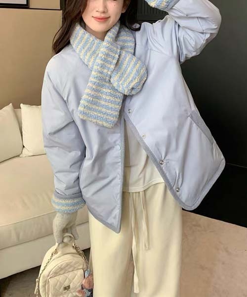 gossip!ロサンゼルス(ゴシップロサンゼルス)の「Y2K ボアリバーシブルコート マフラーセット 2WAY(その他アウター・レディース・ブルー/オフホワイト・FREE)」の17枚目の写真